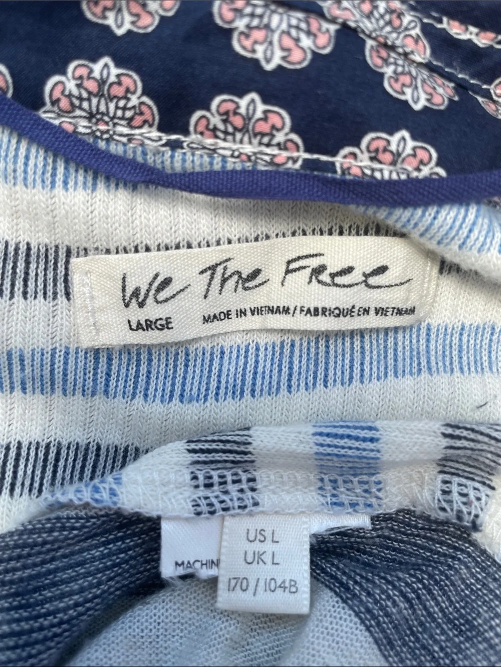 Free People The Stripe Is Right Top Large Oversized Cropped V Neck Mixed Pattern